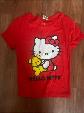 Hello Kitty Red Short Sleeve Tee with Character Graphic